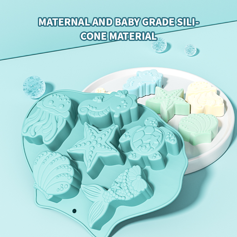 Soap Making Designs - Ocean Fondant Silicone Mold Shell Mermaid