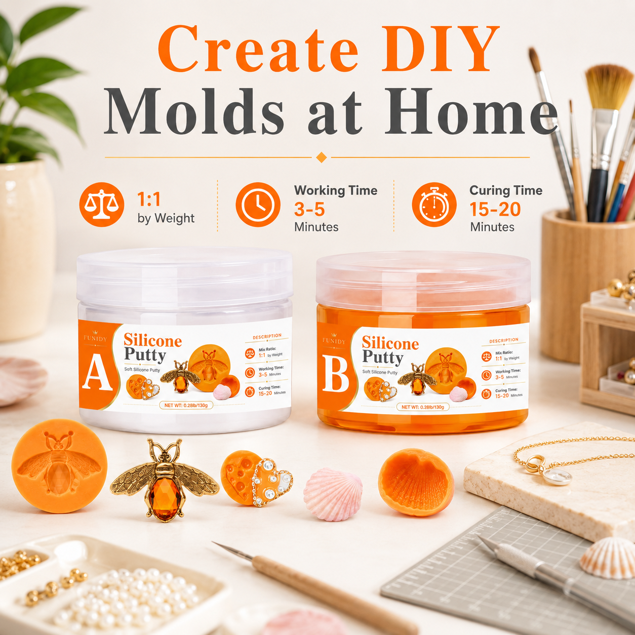 Soap Making Diy Kit - SILICONE PUTTY Making Kit, Fast Curing,