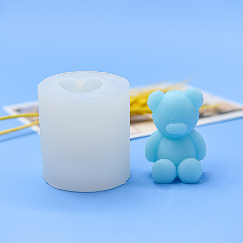 Soap Making Designs - 1Pcs Candle Mold Cartoon Bear Silicone