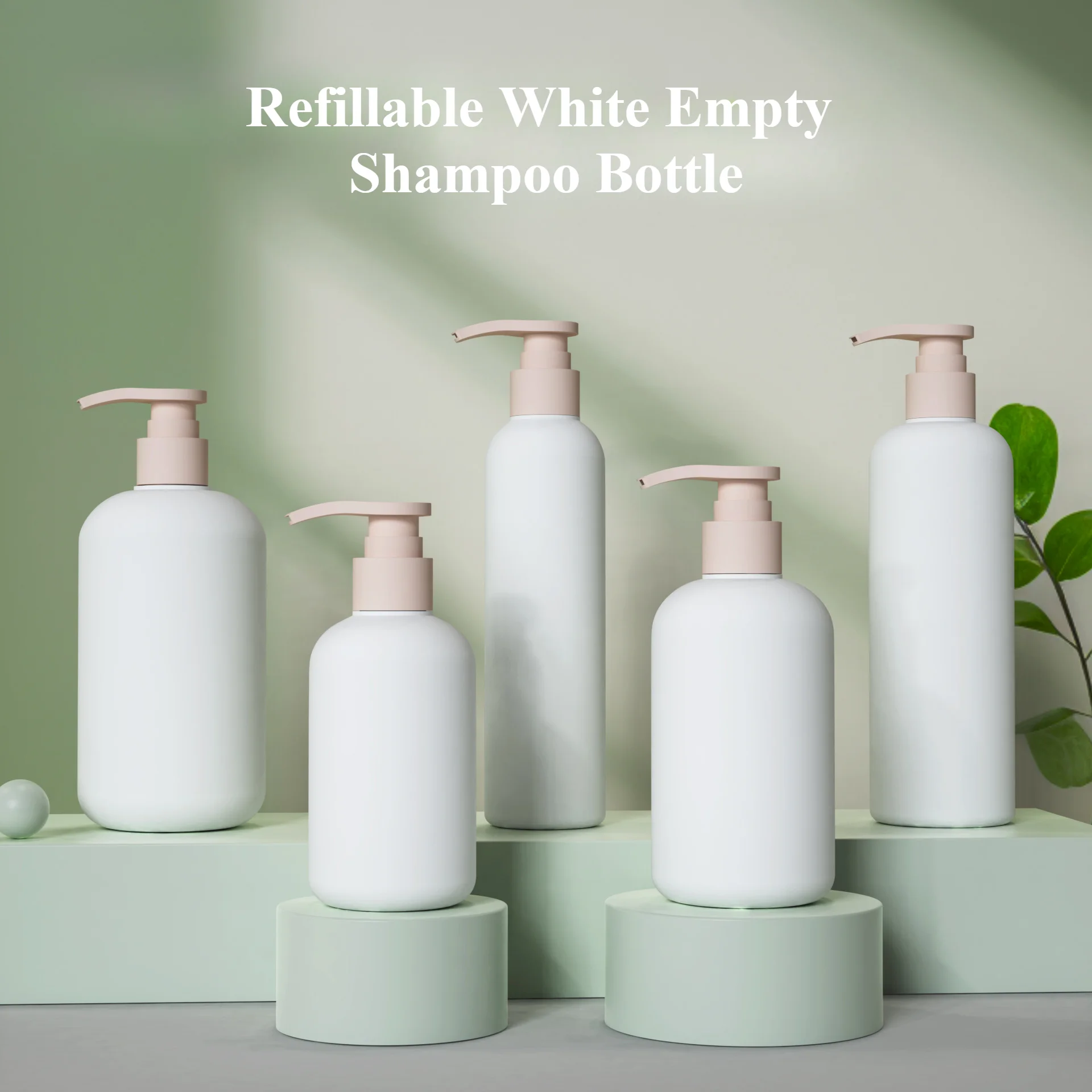 Soap Making Jar - 300ml/500ml Refillable White Empty Plastic Pump