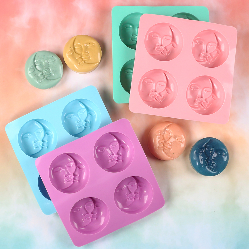 Soap Making Homemade - Sun Moon Face Silicone Mold Crescent