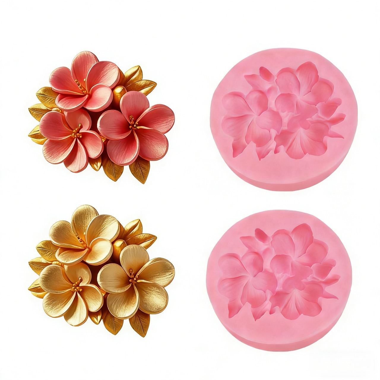2 Pink Plumeria Silicone Molds - Soap Making Designs incelemesi ve fiyatı