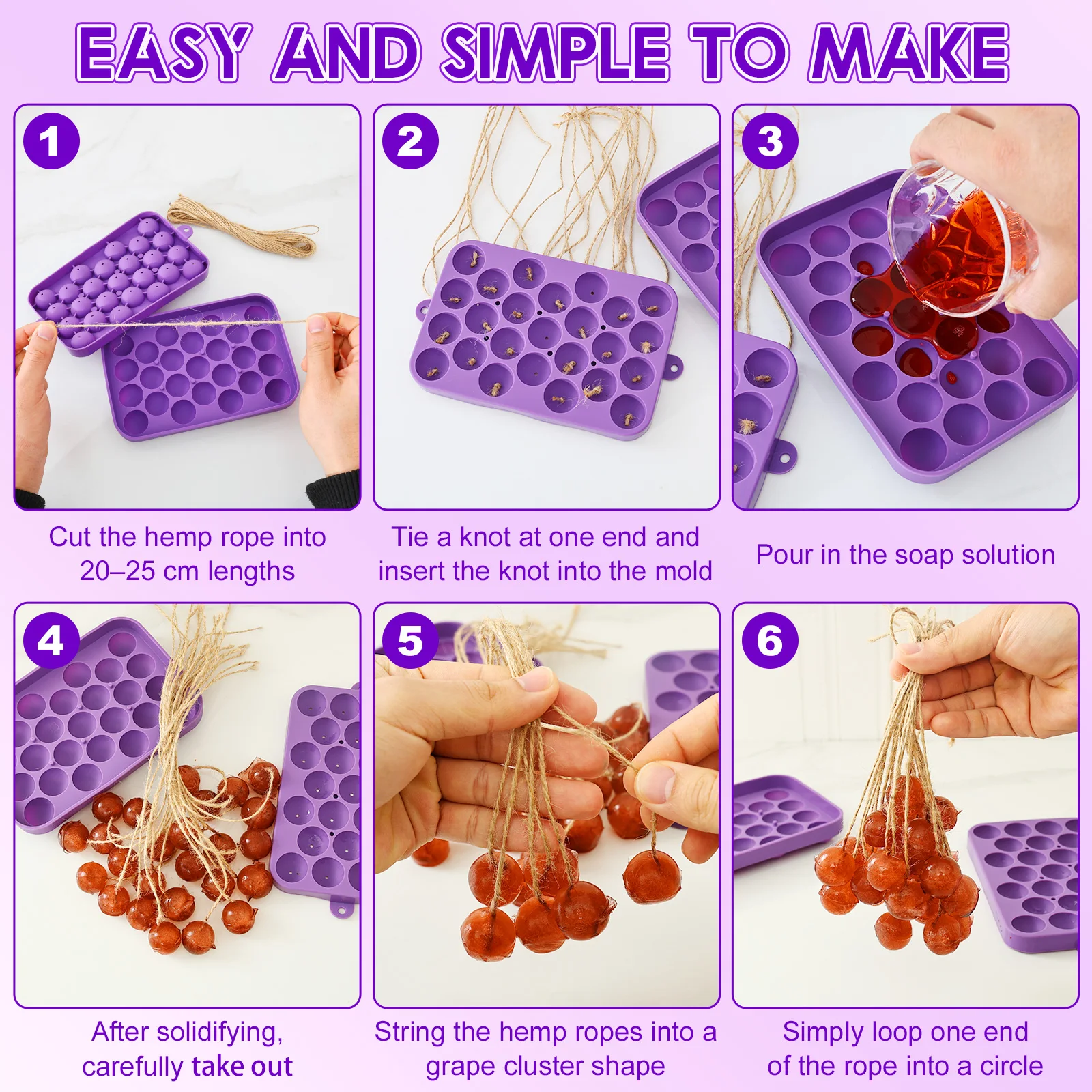 2 Pcs Grape Ball Handmade Soap - Soap Making Diy Kit incelemesi ve fiyatı