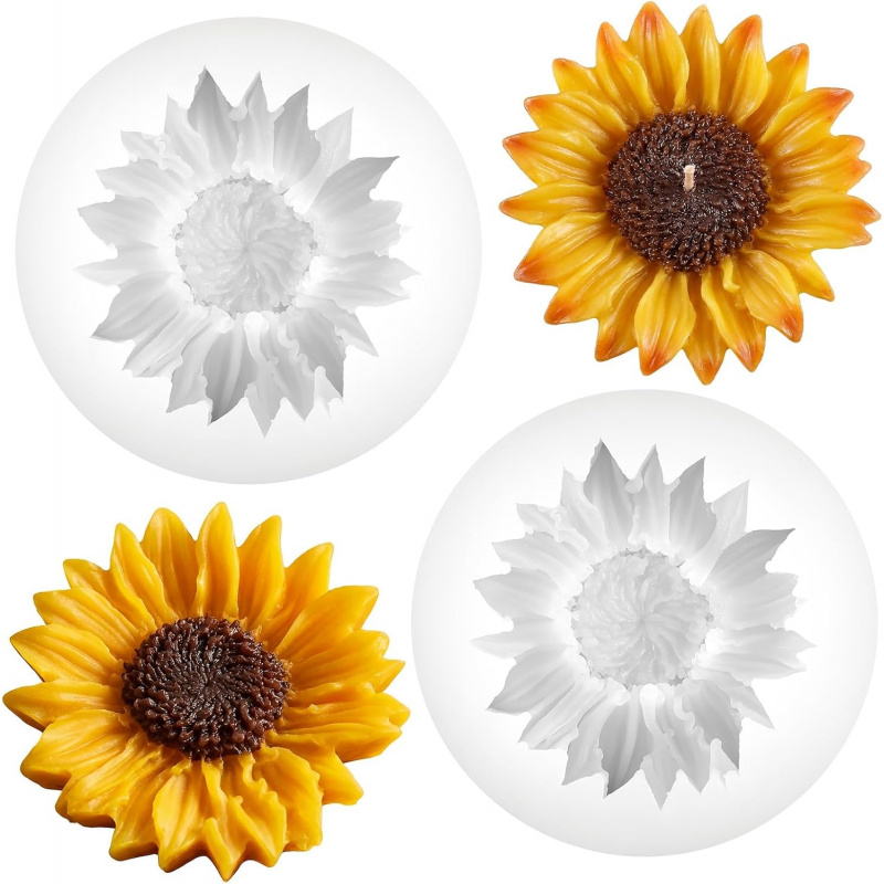 2 Set of sunflower silicone mo - Soap Making Homemade incelemesi ve fiyatı