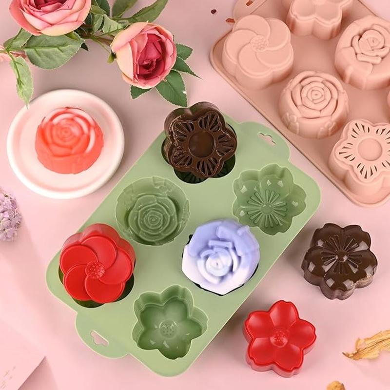 SU Flower Silicone Mold, 6 Cav - Soap Making Homemade incelemesi ve fiyatı