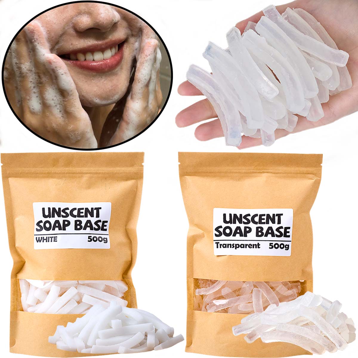 500g Transparent White Color S - Soap Making With Soap Base incelemesi ve fiyatı